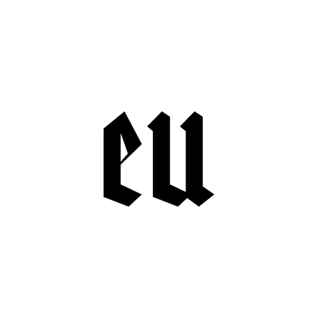 Diseño de logotipo monograma de UE letra texto nombre símbolo monocromo logotipo alfabeto carácter logotipo simple