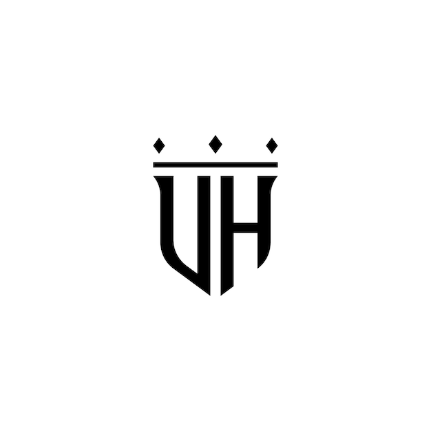 El diseño del logotipo del monograma UH, la letra, el texto, el nombre, el símbolo, el logotipo monocromático, el carácter alfabético, el logo simple.