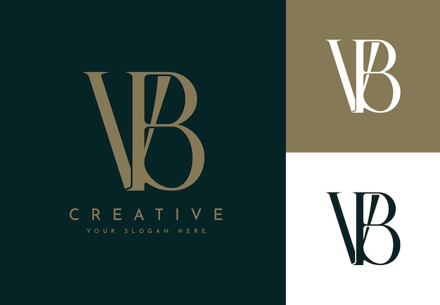 diseño de logotipo de monograma vb de lujo y moderno