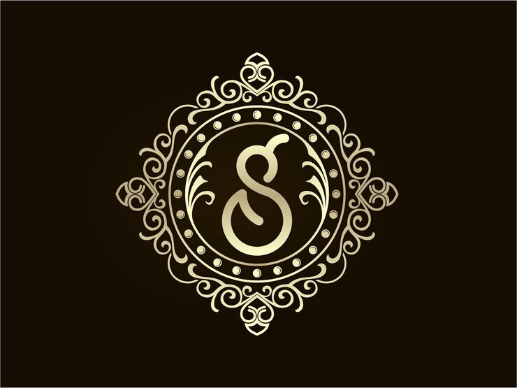 Vector diseño de logotipo monograma vintage con adornos florecientes vector premium