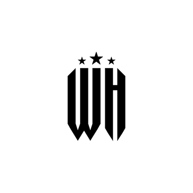 El diseño del logotipo del monograma WH, la letra, el texto, el nombre, el símbolo, el logotipo monocromático, el carácter alfabético, el logo simple.