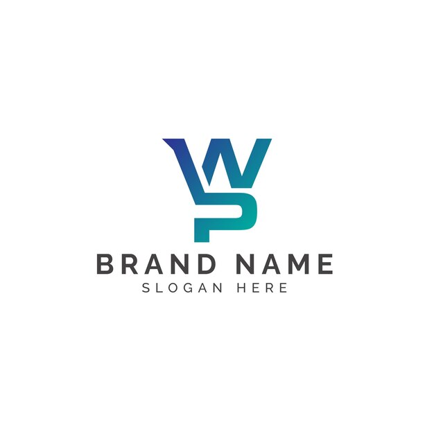 Diseño del logotipo del monograma de WP