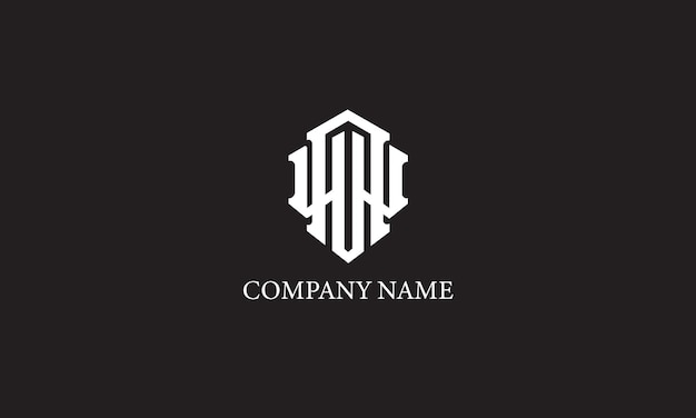 Diseño de logotipo de monograma WUN. Diseño de logotipo de empresa