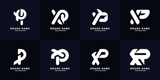 Diseño de logotipo de monograma XP o PX de carta de colección