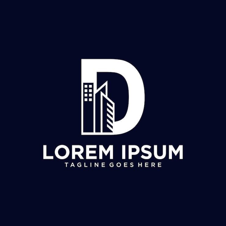 Vector diseño de logotipo monoline de construcción de letra d