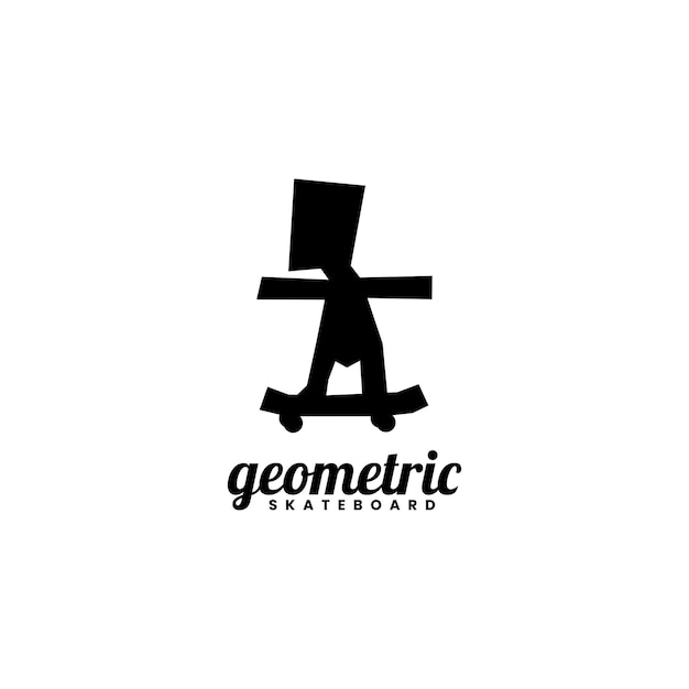 Diseño de logotipo de monopatín de silueta