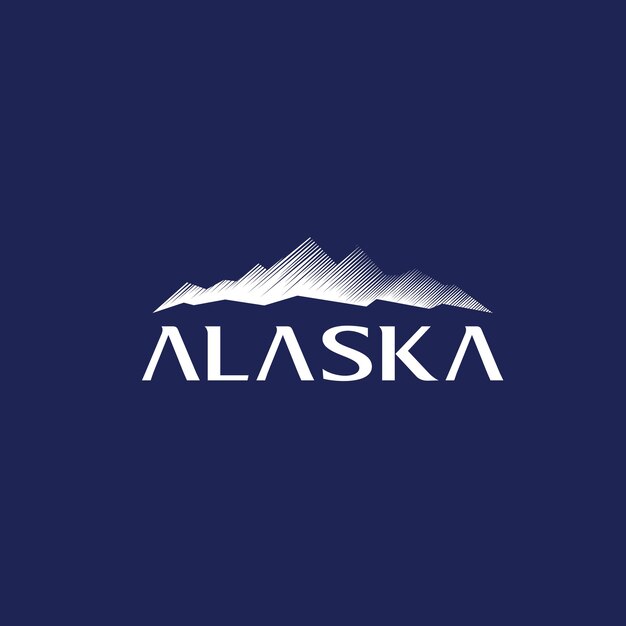 diseño de logotipo de la montaña de alaska vintage ilustración vectorial de la montaña vintage de alaska diseño de logotipio moderno