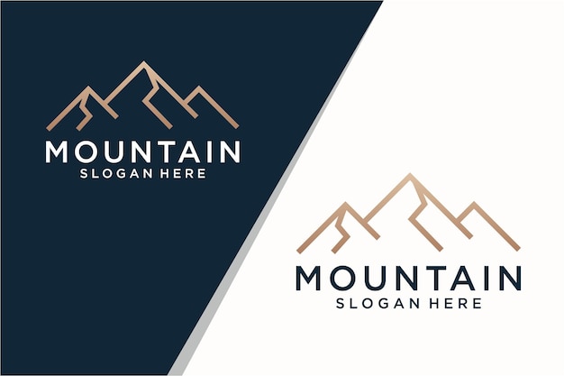 Vector diseño de logotipo de montaña con concepto de lujo