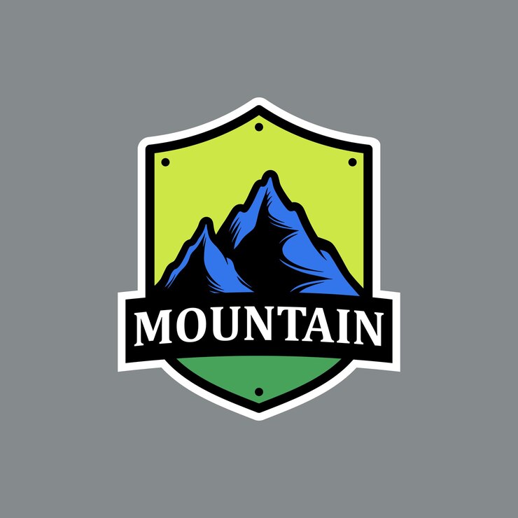 Vector diseño del logotipo de la montaña dibujado a mano