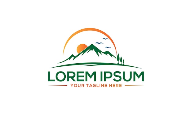 Diseño de logotipo de montaña Diseño de logotipo de colina
