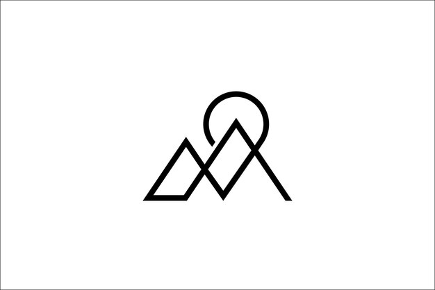 Diseño del logotipo de la montaña con estilo de diseño de línea continua