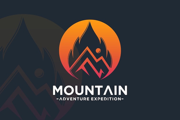 Diseño del logotipo de la montaña de fuego concepto único estilo simple Vector Premium Parte 2
