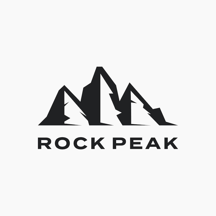 Vector diseño de logotipo de montaña geométrica rock peak