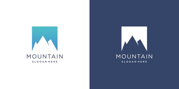 Diseño de logotipo de montaña con idea de concepto moderno creativo