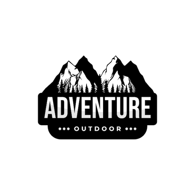 Diseño de logotipo de montaña Ilustración vectorial de aventura al aire libre Gráfico vectorial para camisetas y otras u