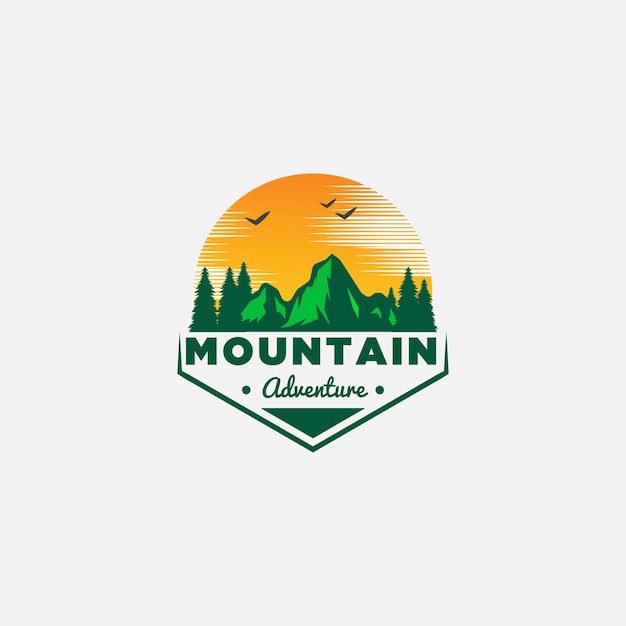 Vector diseño de logotipo de montaña ilustración vectorial de aventura al aire libre