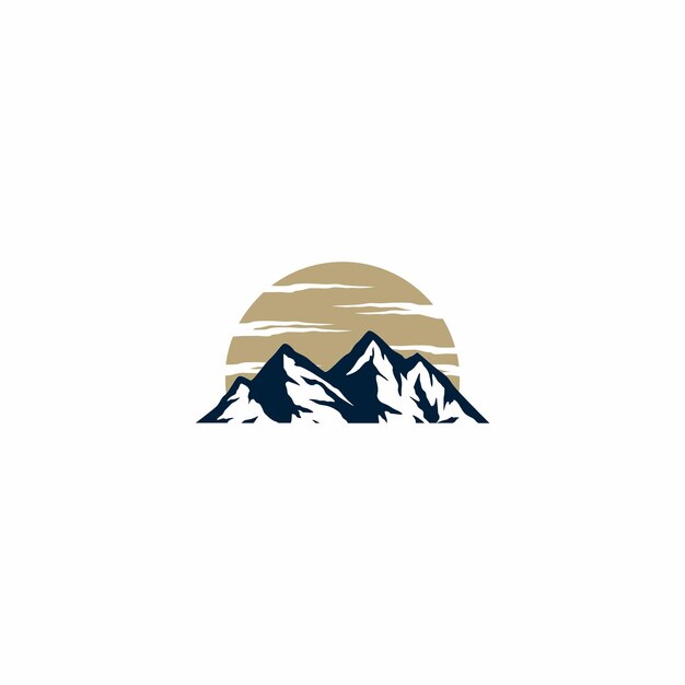 diseño de logotipo de montaña, logotipo de vistas a la montaña