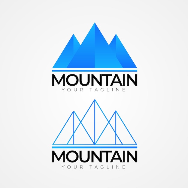 Vector diseño de logotipo de montaña minimalista diseño de logotipo de montaña gradeint