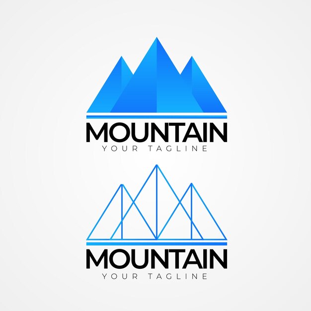 Vector diseño de logotipo de montaña minimalista diseño de logotipo de montaña gradeint