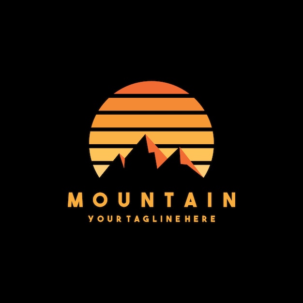 Diseño de logotipo de montaña moderno creativo