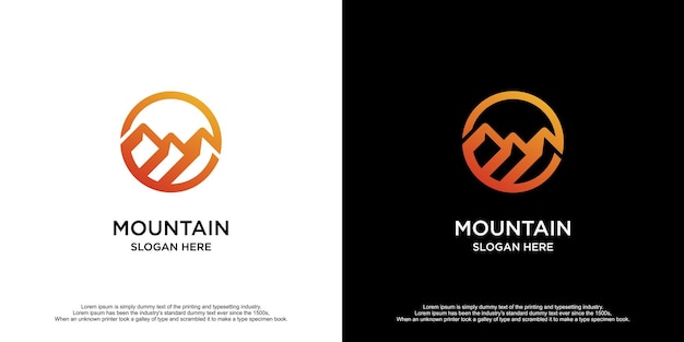 Diseño de logotipo de montaña moderno creativo