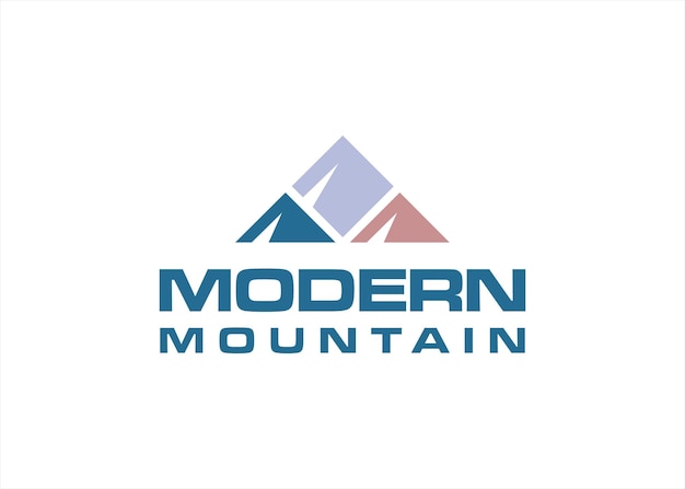 diseño de logotipo de montaña moderno con negocios de piso de baldosas abstractas