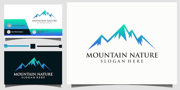 Diseño de logotipo de montaña de paisaje