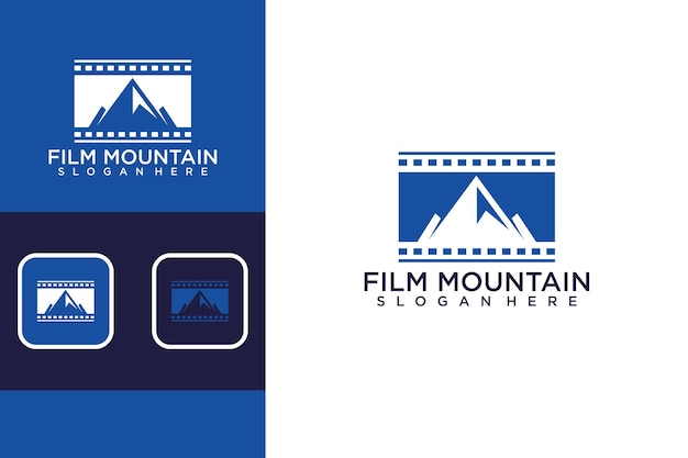 diseño de logotipo de montaña de película moderno