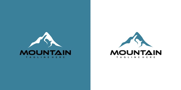 Diseño de logotipo de montaña retro hipster vintage Vector Premium