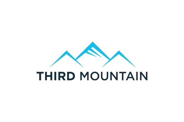Diseño de logotipo de montaña de tres picos simple minimalista moderno