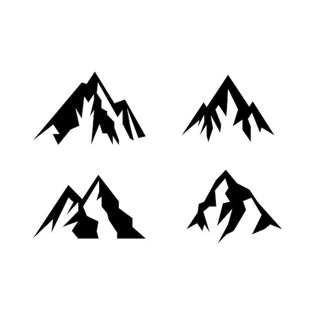 Vector diseño de logotipo de montaña vektro e icono