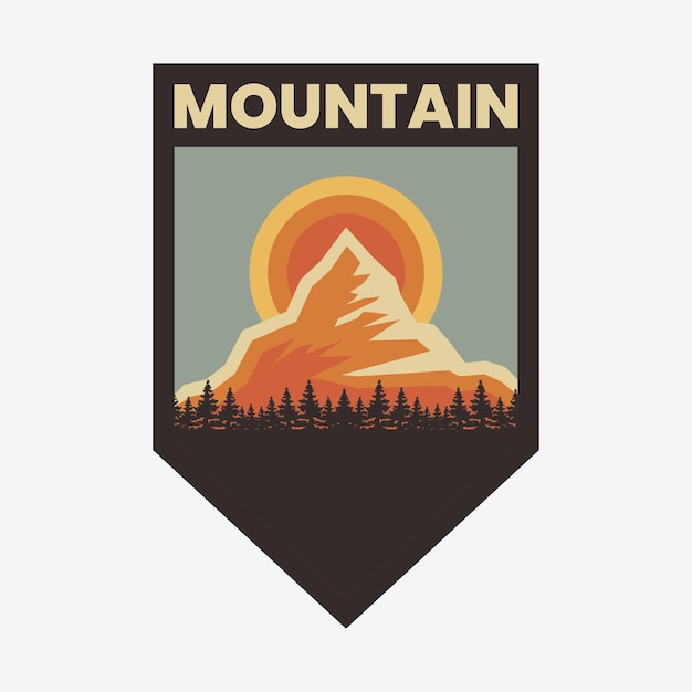 diseño de logotipo de montaña vintage vectorial