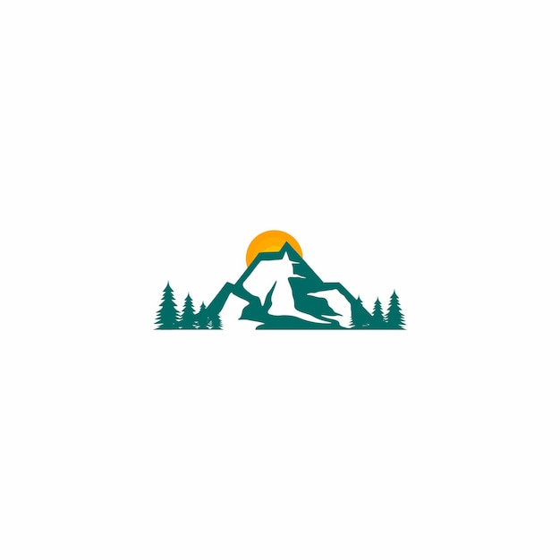 diseño de logotipo de montaña, vistas a la montaña