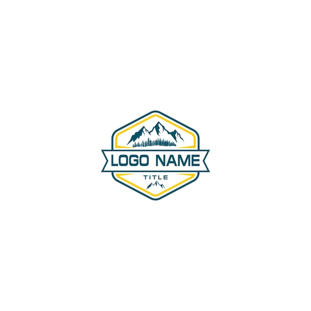 Diseño de logotipo de montañas