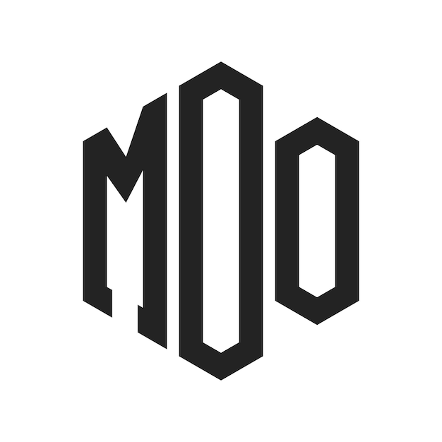 Diseño del logotipo MOO Letra inicial MOO Monograma Logotipo con forma de hexágono