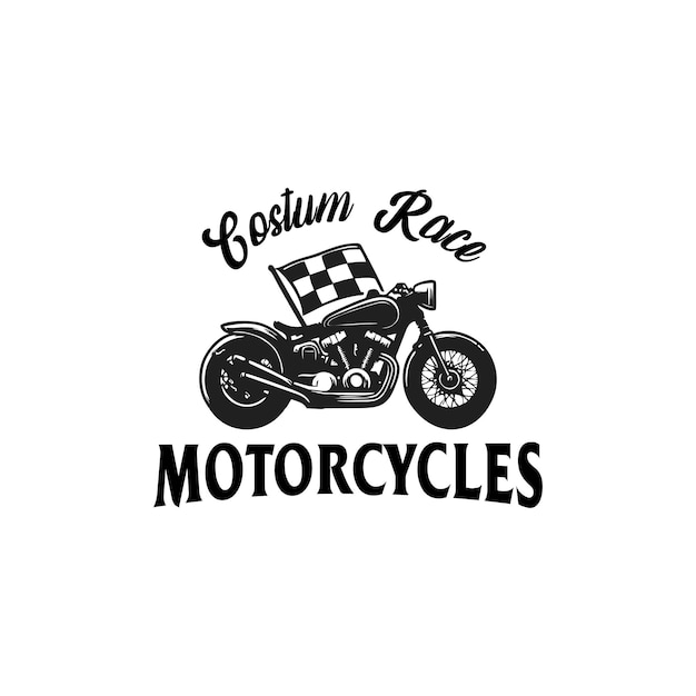 Diseño de logotipo de motocicleta clásica vintage para un club automovilístico o garaje de motocicletas