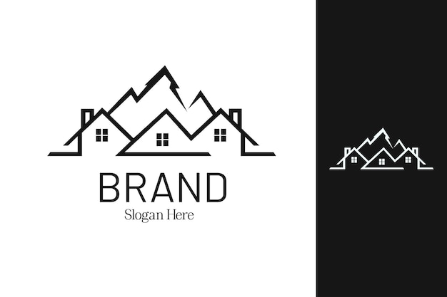 Diseño del logotipo de Mountain House para negocios