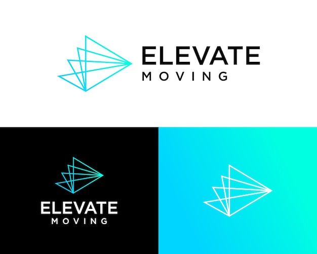 Vector diseño del logotipo del movimiento positivo de elevación de forma geométrica