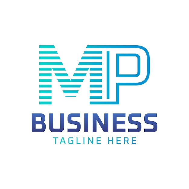 Diseño del logotipo de MP Letra moderna elegante Logotipo de MP para negocios