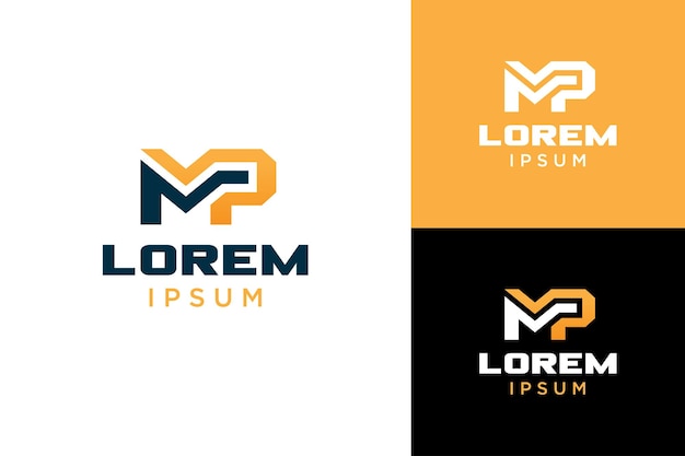 Diseño de logotipo MP con letra de monograma