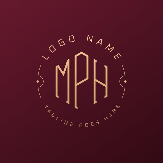 Diseño de logotipo de MPH de lujo Letra elegante MPH Monograma Logotipo minimalista Poligono Template de diseño de logotipo MPH