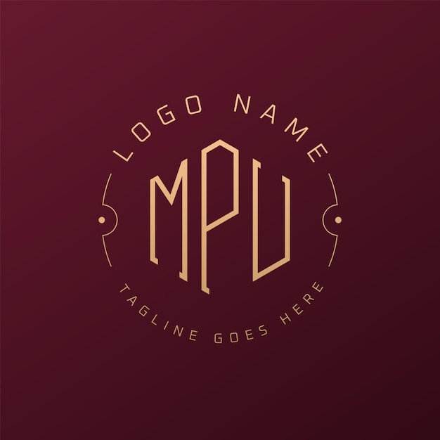 Diseño de logotipo de MPU de lujo Letra elegante MPU Monograma Logotipo minimalista Poligono Estampa de diseño de logotipo MPU