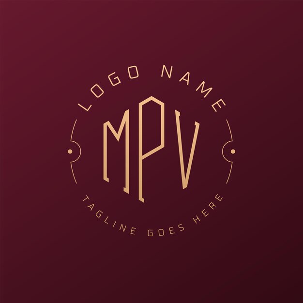 Diseño de logotipo de MPV de lujo Letra elegante MPV Monograma Logotipo minimalista Polígono plantilla de diseño de logotipo MPV