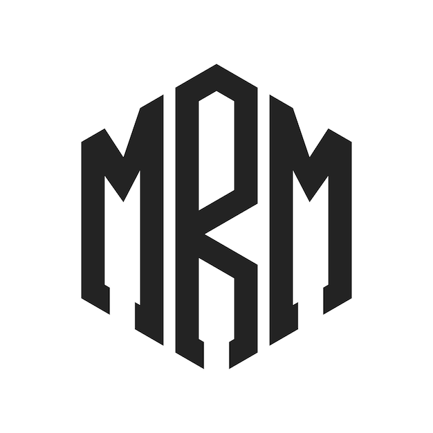 Diseño del logotipo MRM Letra inicial MRM Monograma Logotipo con forma de hexágono
