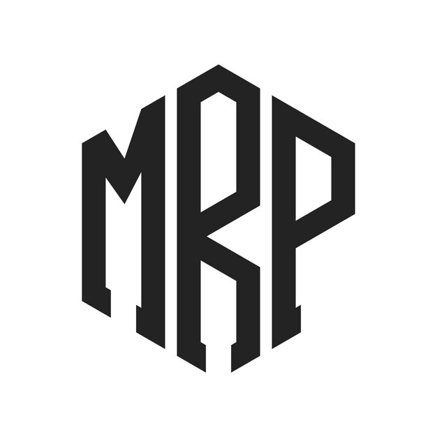 Diseño del logotipo MRP Letra inicial MRP Monograma Logotipo con forma de hexágono