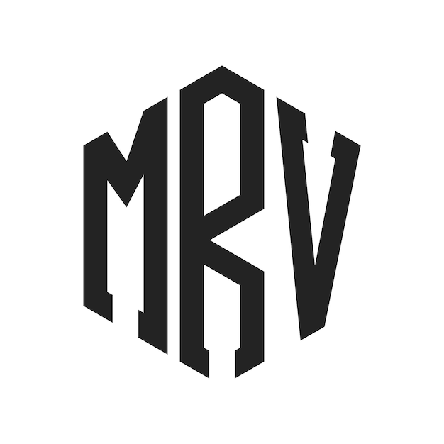 Diseño del logotipo MRV Letra inicial MRV Monograma Logotipo con forma de hexágono