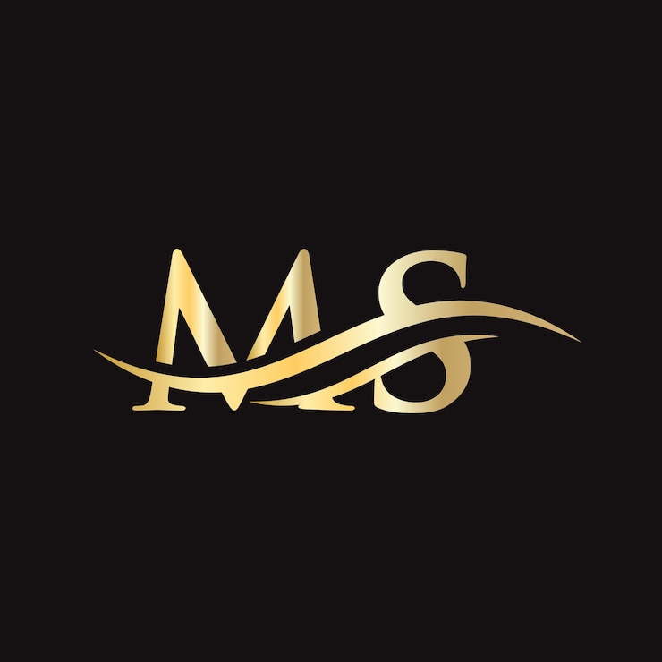 Vector diseño del logotipo de ms diseño inicial del logotipo de la letra ms