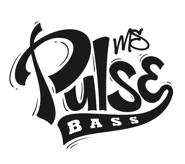 Diseño de logotipo ms pulse, letras creativas, ilustración vectorial