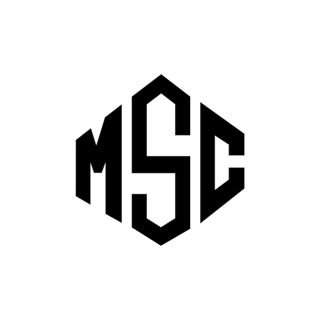 Diseño del logotipo de MSC con letras con forma de polígono Diseño del logó de MSC en forma de póligono y cubo Diseño de logotipo de logotipo vectorial de MSC hexágono Colores blancos y negros Monograma de MSC Logotipo de negocios y bienes raíces