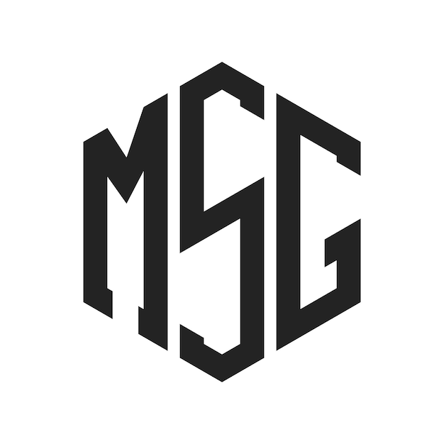Diseño del logotipo de MSG Letra inicial MSG Monograma Logotipo con forma de hexágono